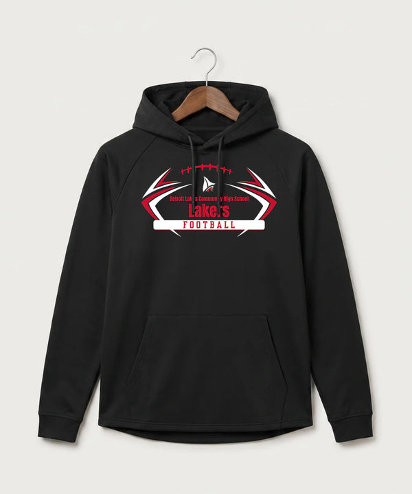 Detroit Lakes Community High School Football (Boys) - Black Hoodie - Full Front