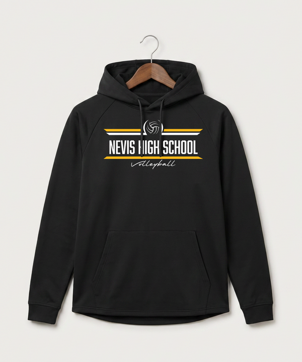 Nevis High School Volleyball (Girls) - Black Hoodie - Full Front