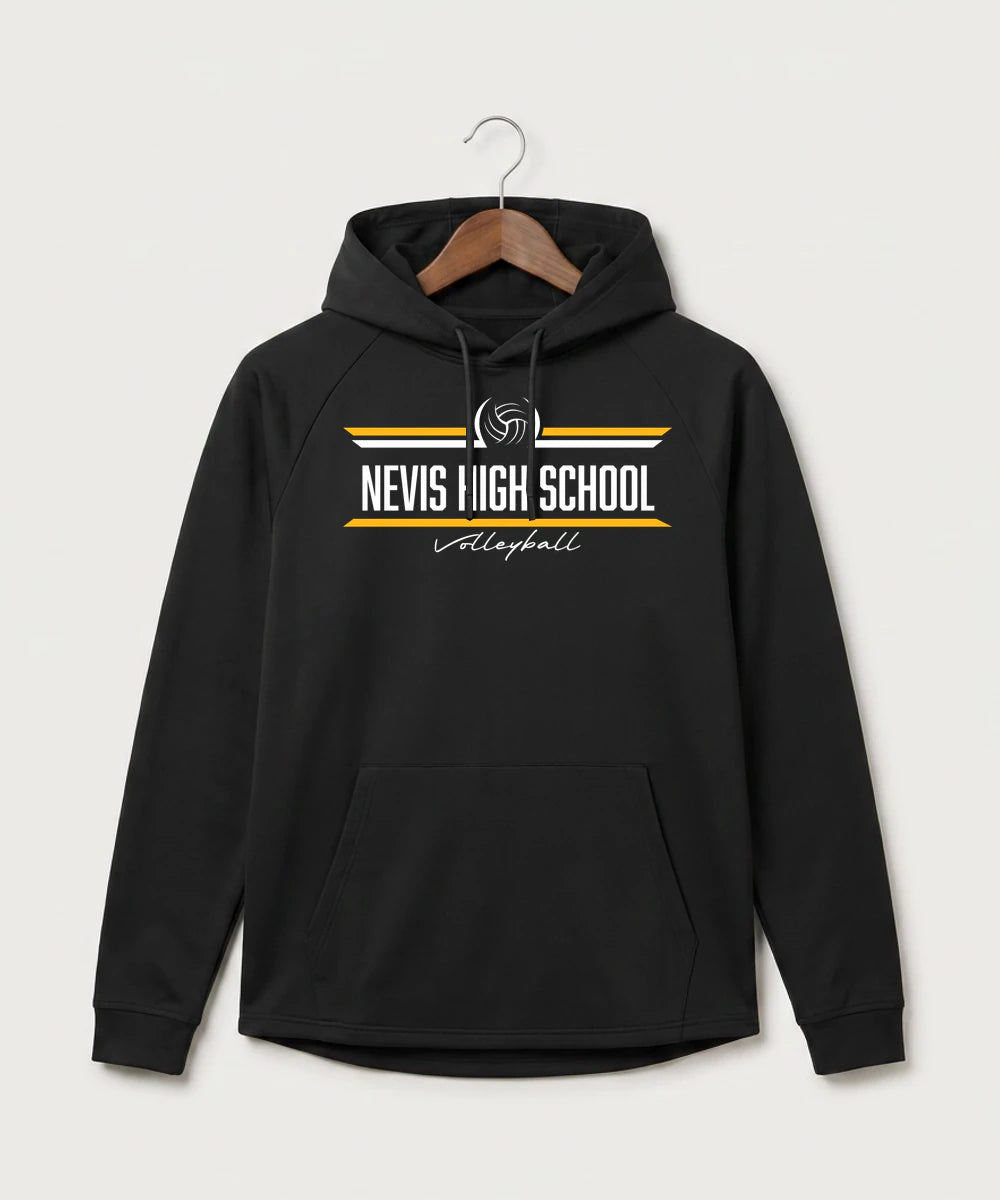 Nevis High School Volleyball (Girls) - Black Hoodie - Full Front