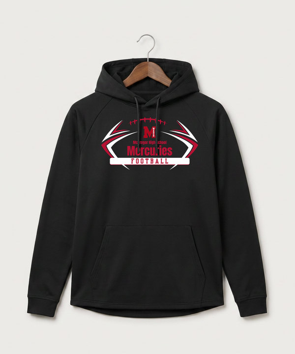 Mcgregor High School Football (Boys) - Black Hoodie - Full Front
