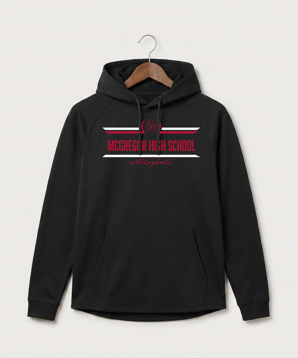 Mcgregor High School Volleyball (Girls) - Black Hoodie - Full Front