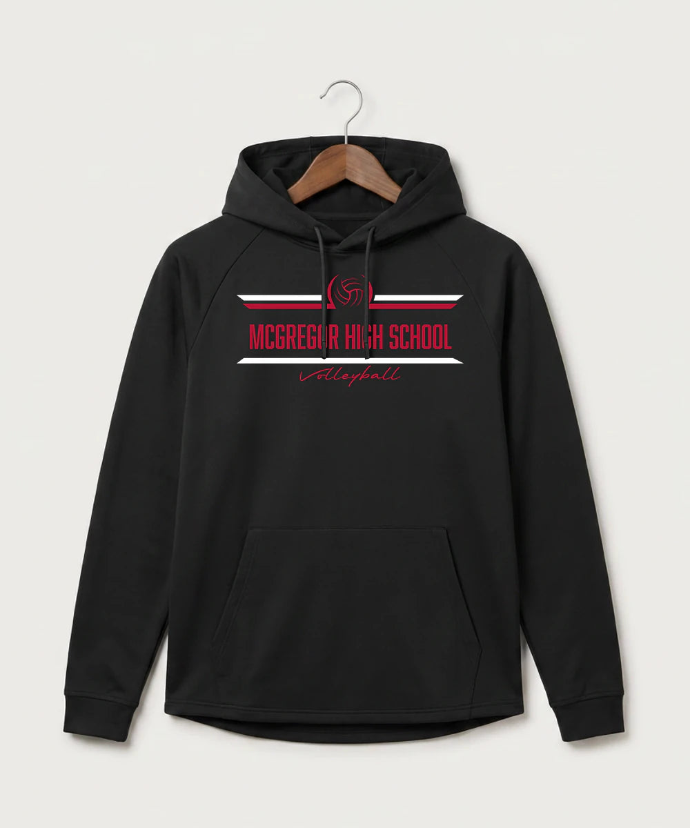 Mcgregor High School Volleyball (Girls) - Black Hoodie - Full Front