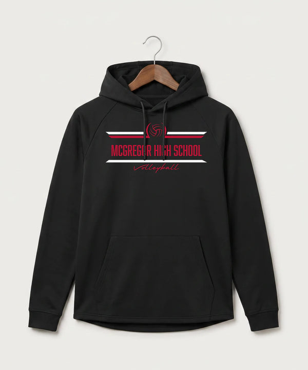 Mcgregor High School Volleyball (Girls) - Black Hoodie - Full Front