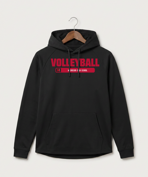 Mcgregor High School Volleyball (Girls) - Black Hoodie - Full Front