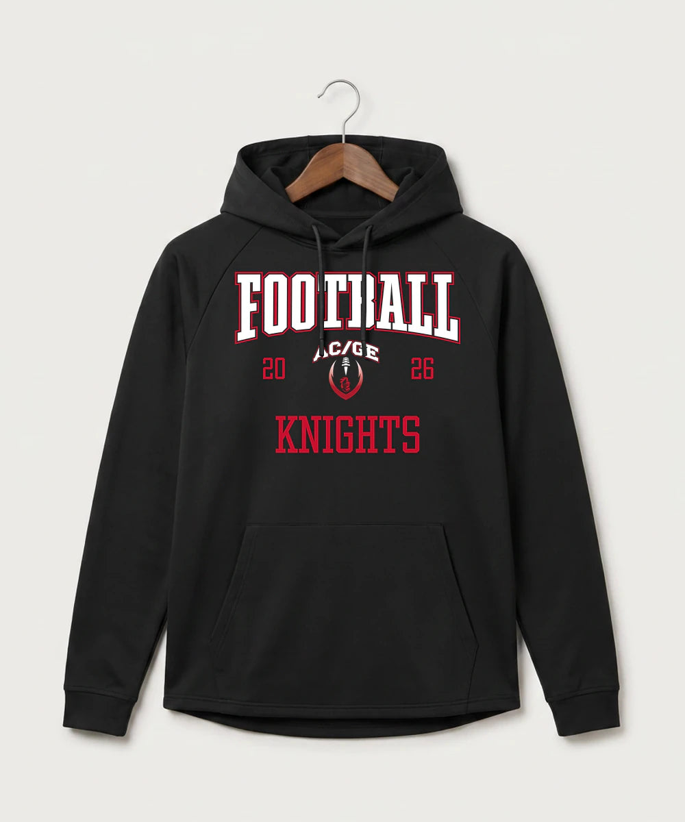 Alden-Conger-Glenville Emmons High School Football (Boys) - Black Hoodie - Full Front