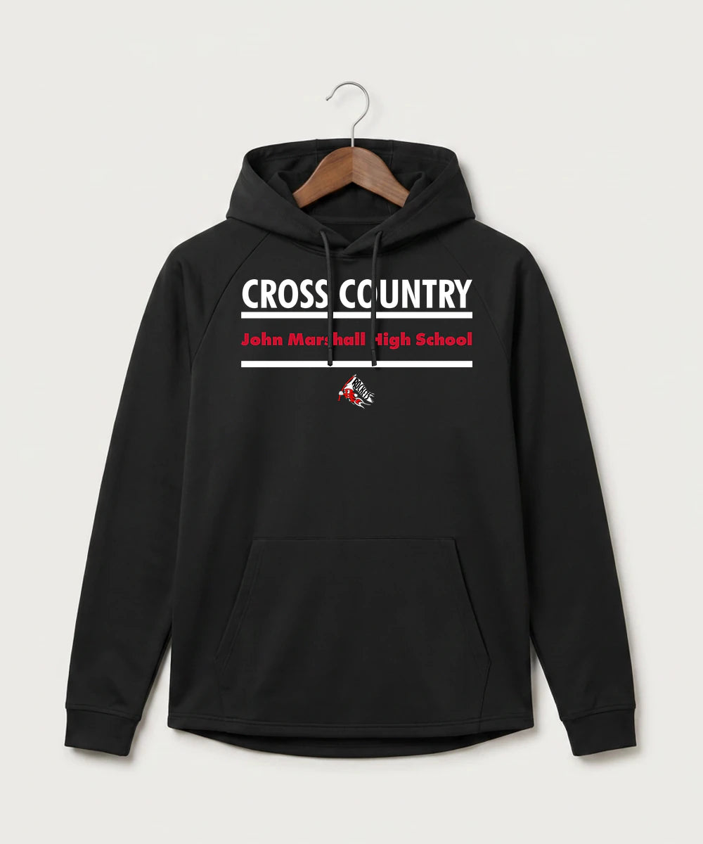 John Marshall High School Cross Country (Coed) - Black Hoodie - Full Front