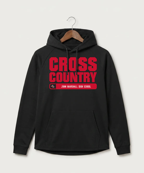 John Marshall High School Cross Country (Coed) - Black Hoodie - Full Front