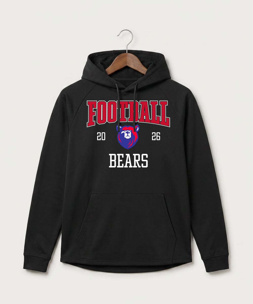 Bertha Hewitt High School Football (Boys) - Black Hoodie - Full Front