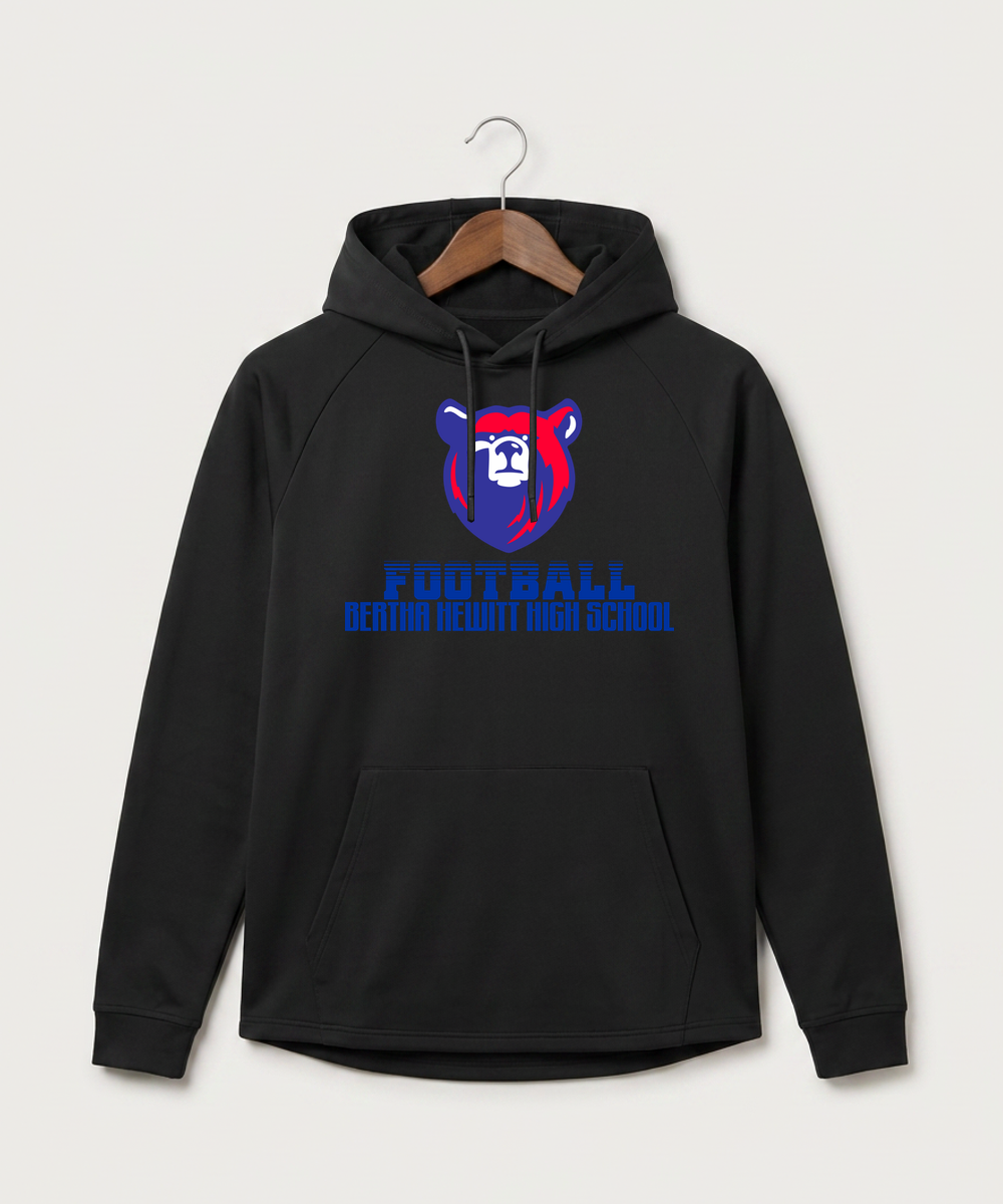 Bertha Hewitt High School Football (Boys) - Black Hoodie - Full Front