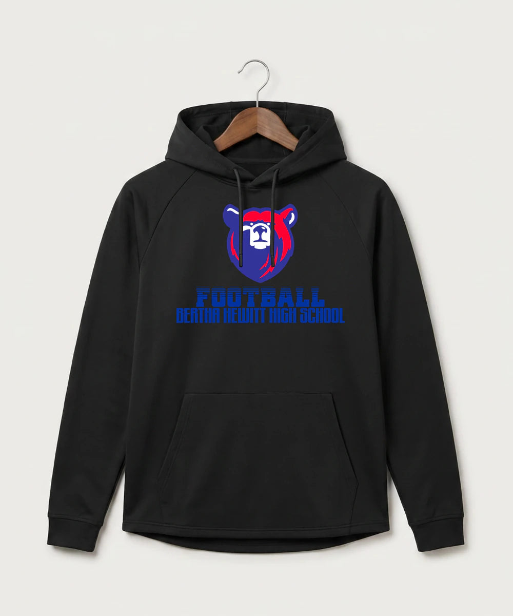 Bertha Hewitt High School Football (Boys) - Black Hoodie - Full Front