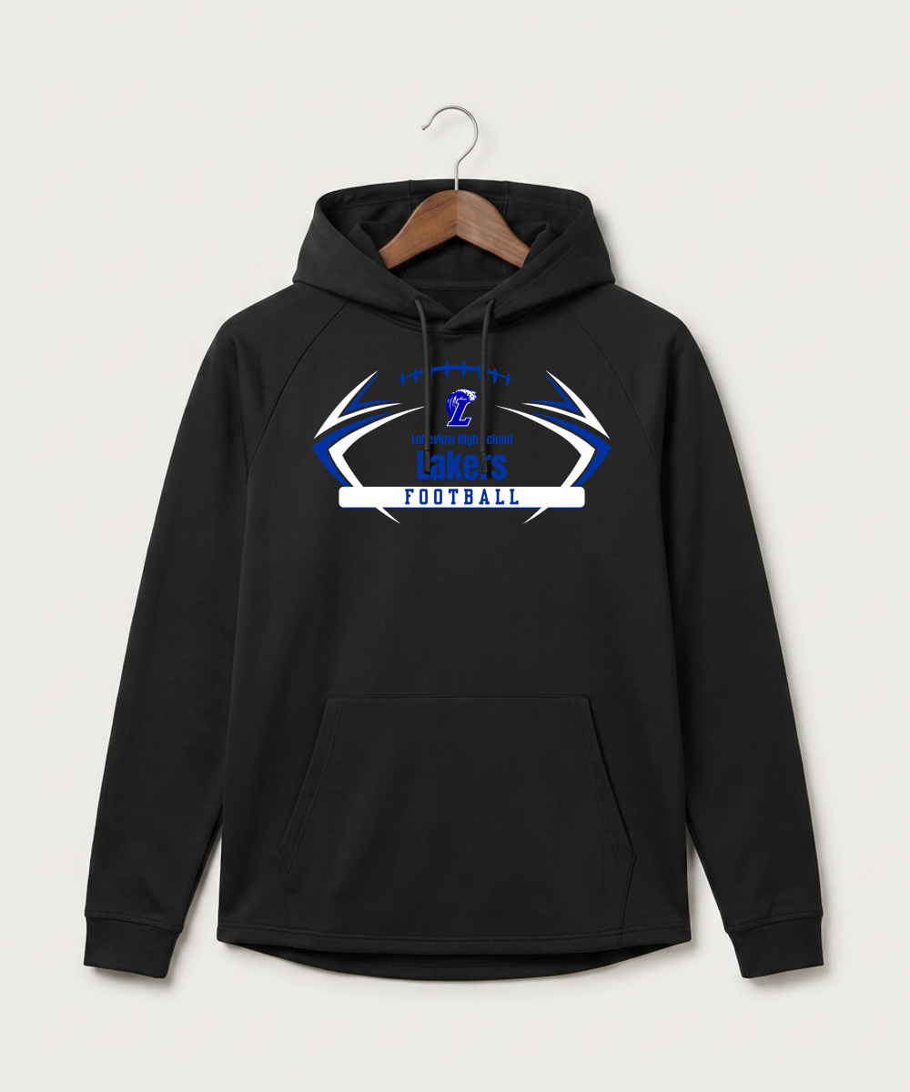 Lakeview High School Football (Boys) - Black Hoodie - Full Front