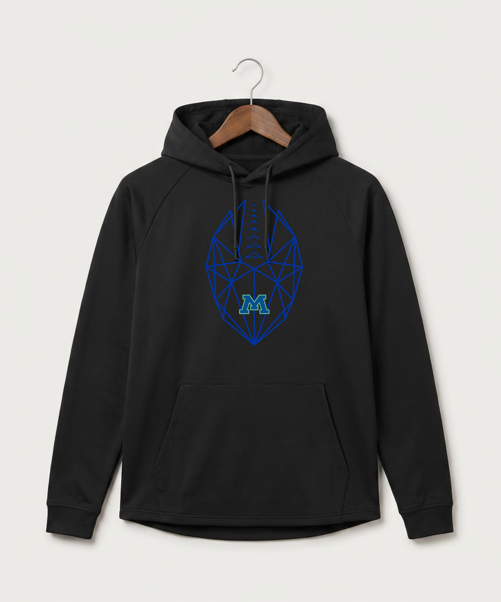 Minnewaska Area High School Football (Boys) - Black Hoodie - Full Front