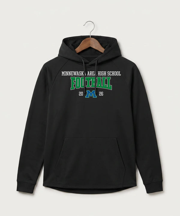Minnewaska Area High School Football (Boys) - Black Hoodie - Full Front