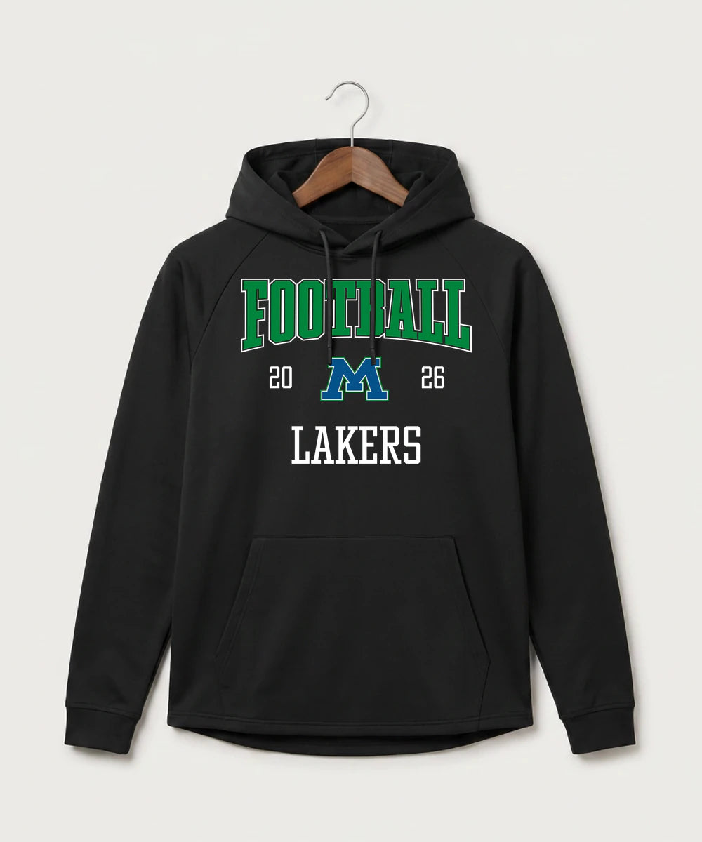 Minnewaska Area High School Football (Boys) - Black Hoodie - Full Front