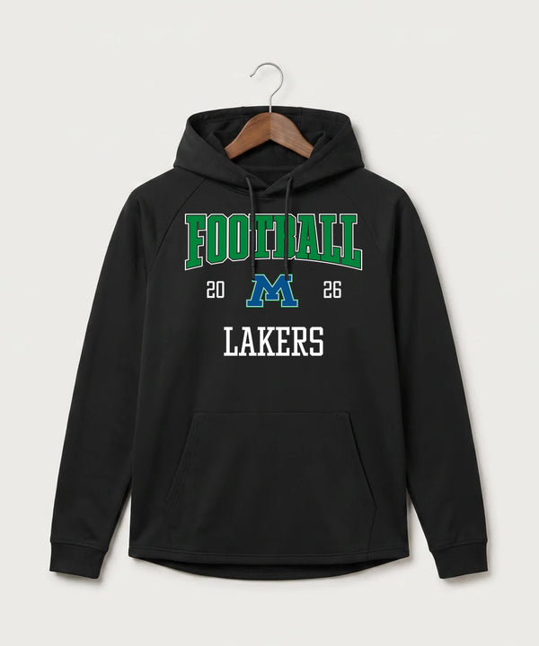 Minnewaska Area High School Football (Boys) - Black Hoodie - Full Front