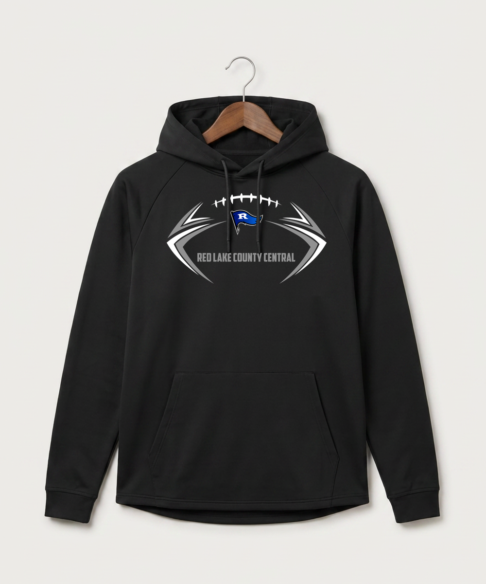 Red Lake County Central Football (Boys) - Black Hoodie - Full Front