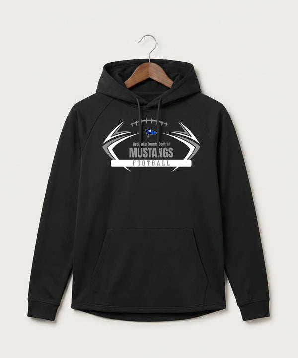 Red Lake County Central Football (Boys) - Black Hoodie - Full Front
