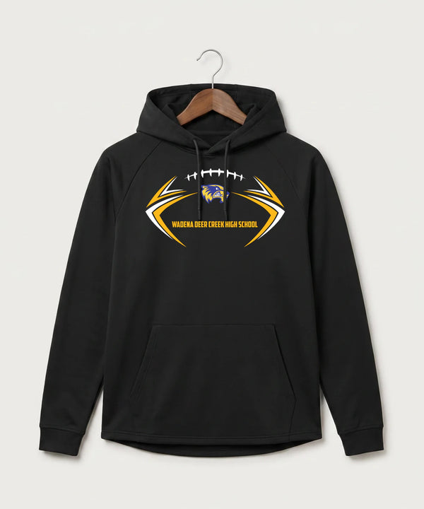Wadena Deer Creek High School Football (Boys) - Black Hoodie - Full Front