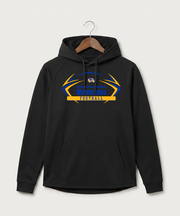 Wadena Deer Creek High School Football (Boys) - Black Hoodie - Full Front