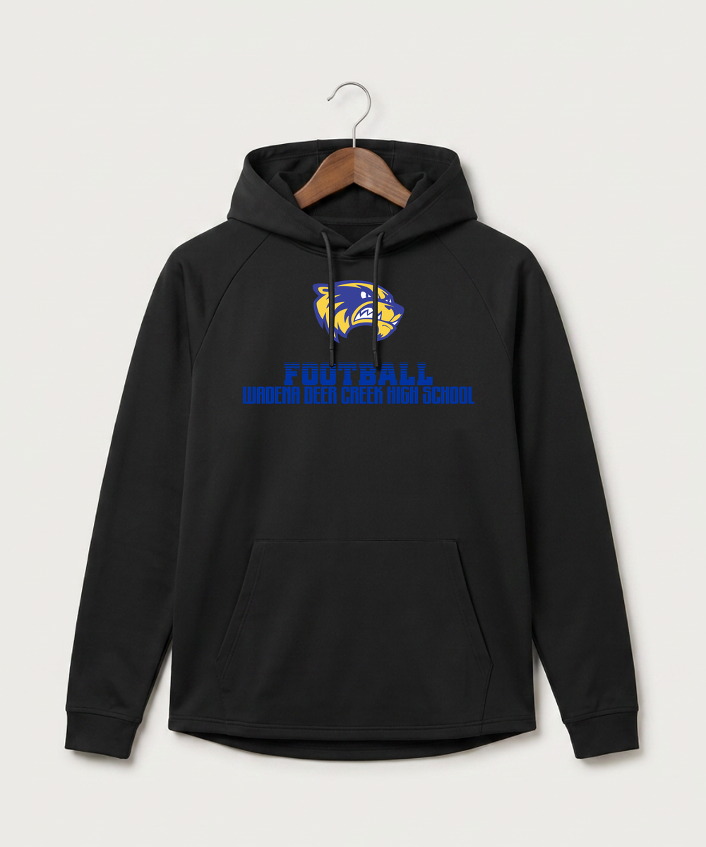 Wadena Deer Creek High School Football (Boys) - Black Hoodie - Full Front