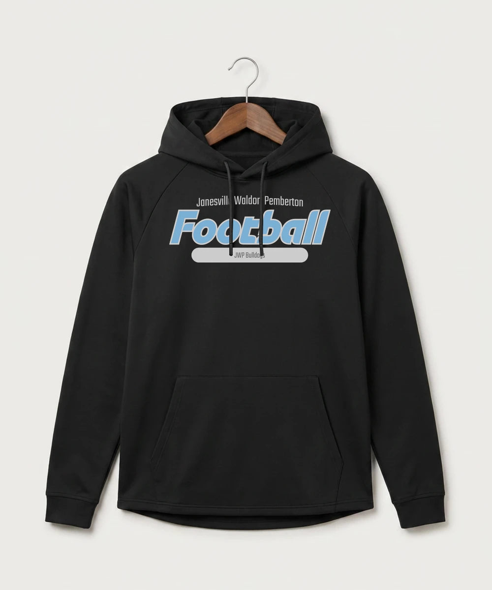 Janesville Waldorf Pemberton Football (Boys) - Black Hoodie - Full Front