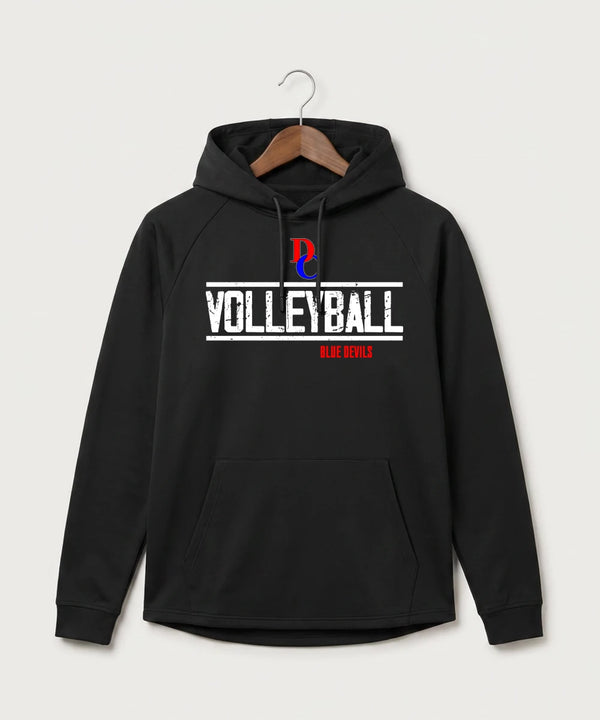 Davenport Central High School Volleyball (Girls) - Black Hoodie - Full Front