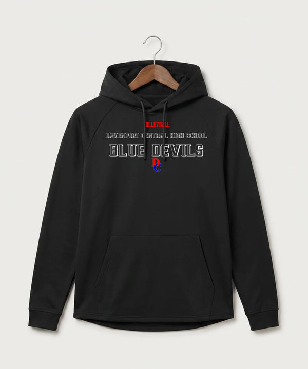 Davenport Central High School Volleyball (Girls) - Black Hoodie - Full Front