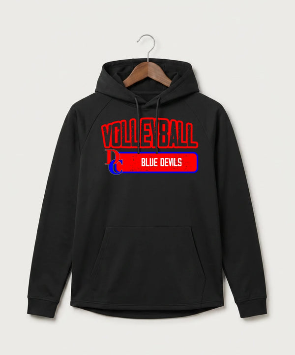 Davenport Central High School Volleyball (Girls) - Black Hoodie - Full Front