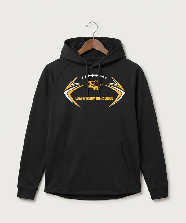 Le-Win Football - Black Hoodie - Full Front