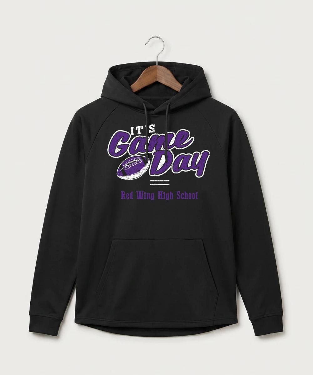 Red Wing High School Football - Black Hoodie - Full Front