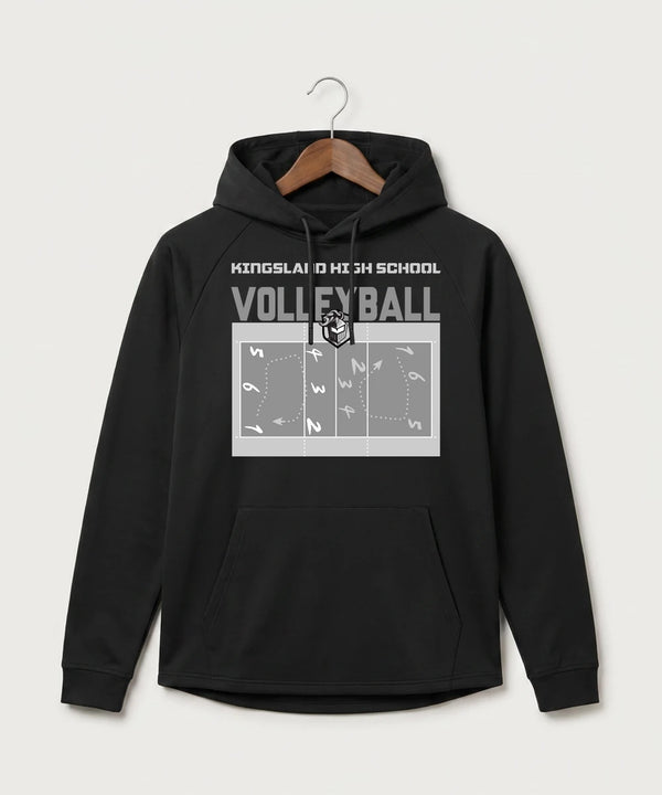 Kingsland High School Volleyball (Girls) - Black Hoodie - Full Front