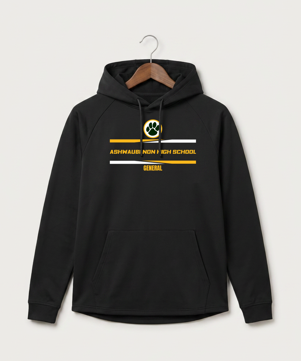 Ashwaubenon High School General (Sandbox) - Black Hoodie - Full Front