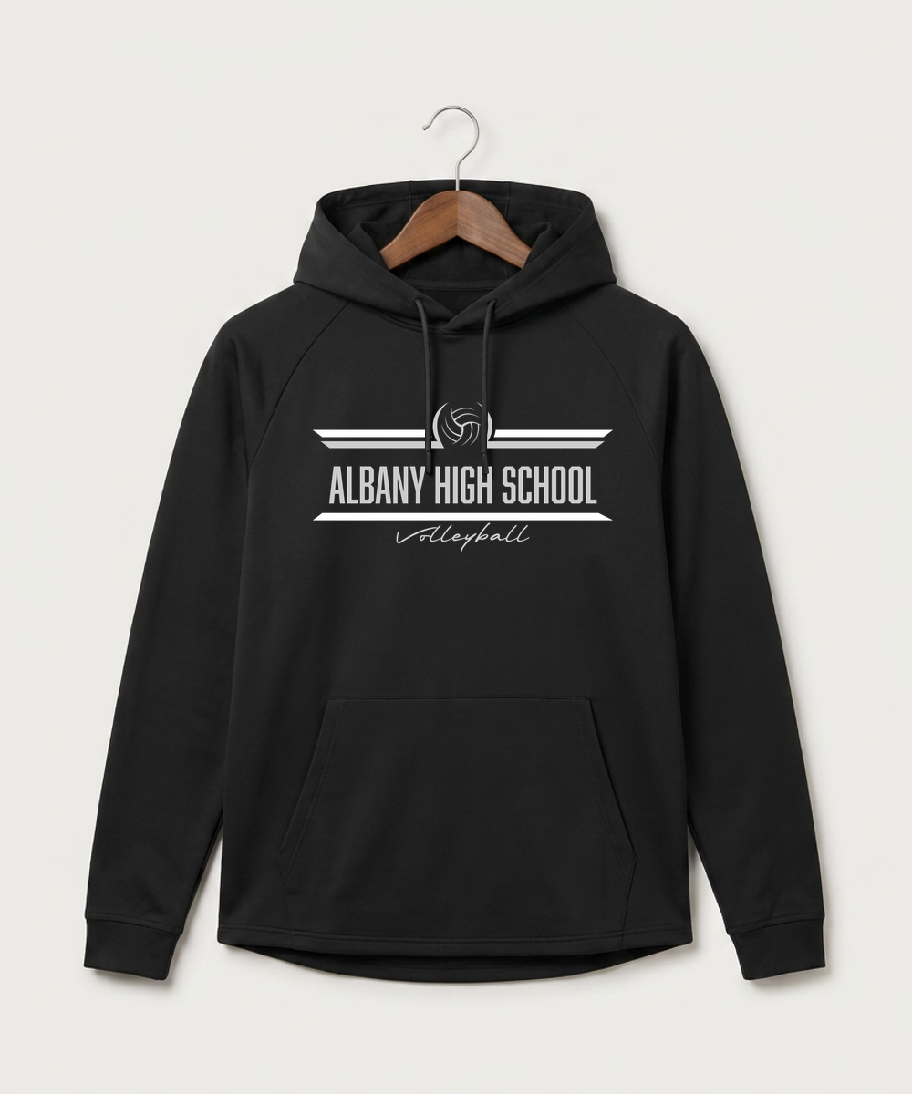 Albany High School Volleyball (Girls) - Black Hoodie - Full Front