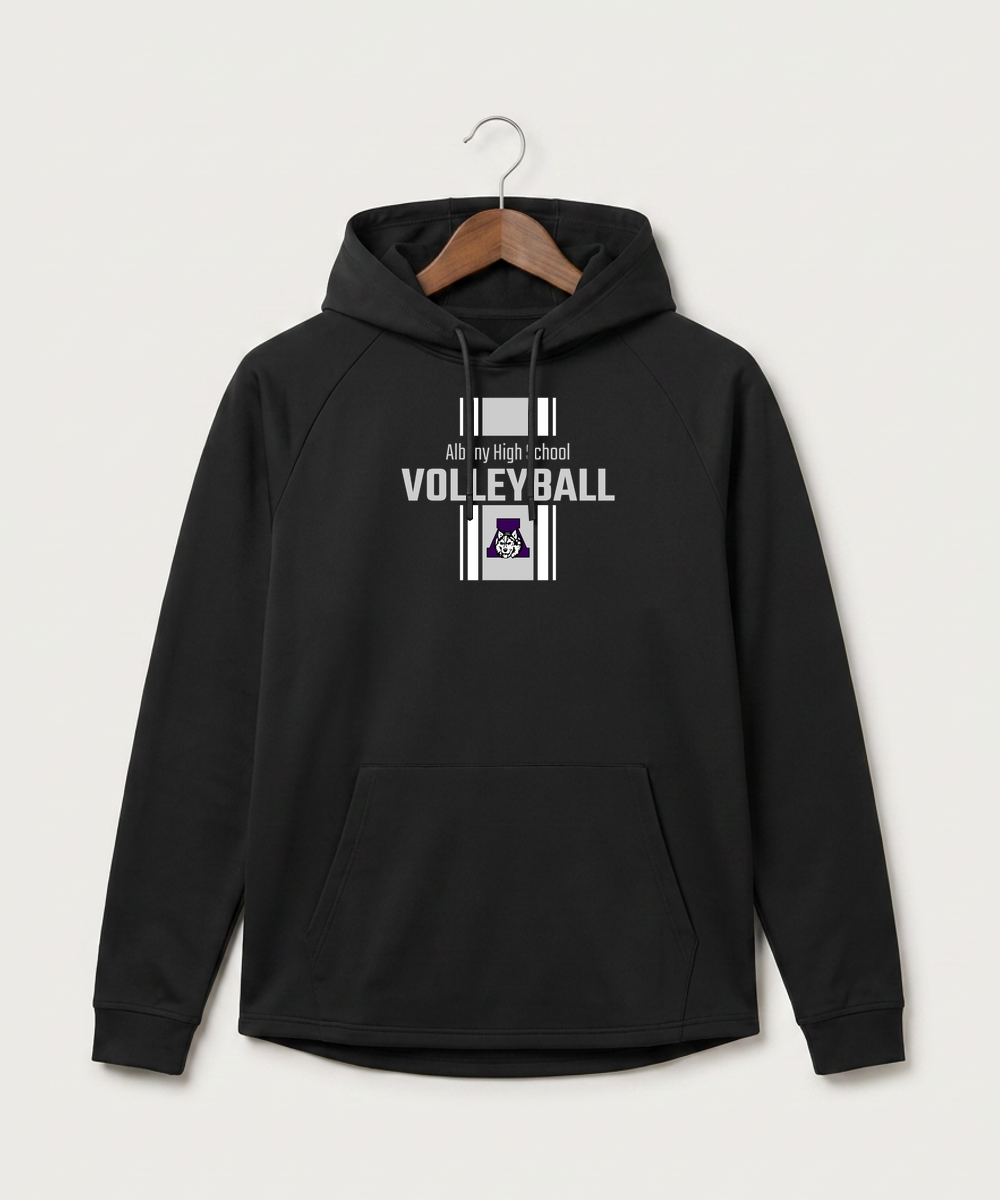 Albany High School Volleyball (Girls) - Black Hoodie - Full Front