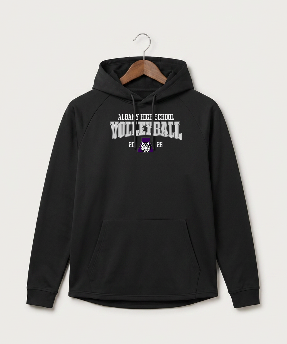 Albany High School Volleyball (Girls) - Black Hoodie - Full Front