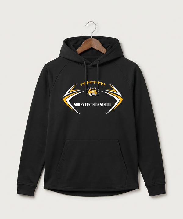 Sibley East High School Football (Boys) - Black Hoodie - Full Front