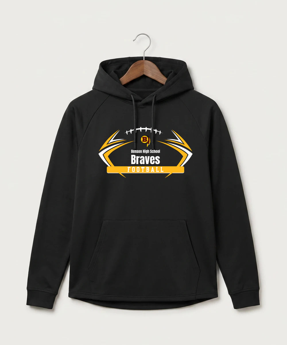 Benson High School Football (Boys) - Black Hoodie - Full Front