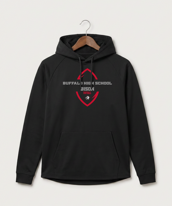 Buffalo High School Football (Boys) - Black Hoodie - Full Front