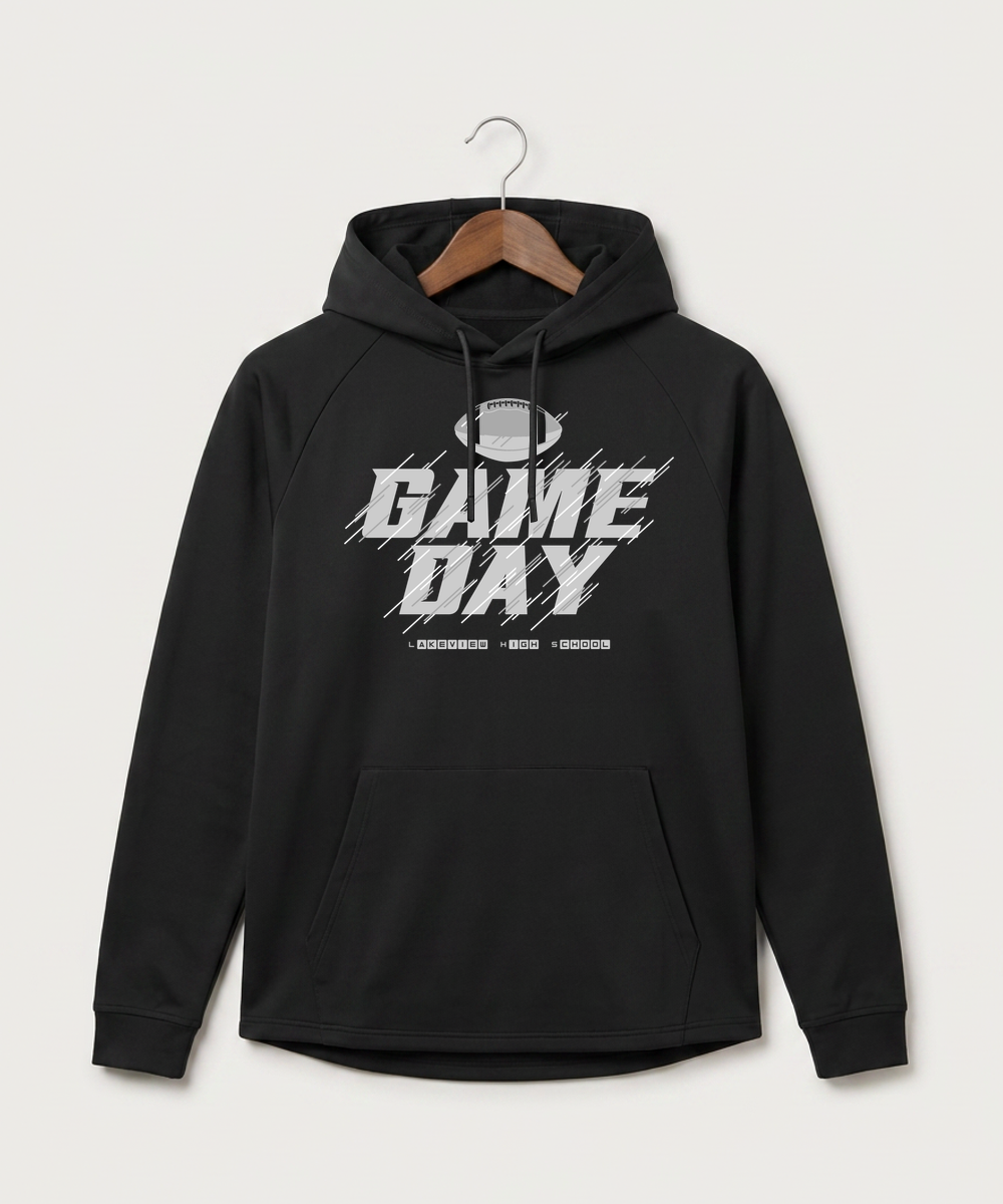 Lakeview High School Football (Boys) - Black Hoodie - Full Front