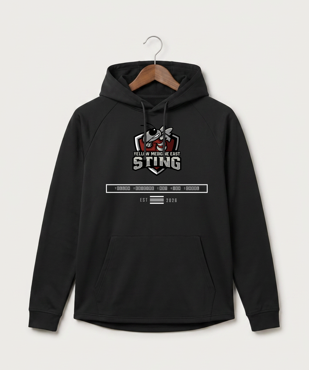 Yellow Medicine East High School Athletics - Black Hoodie - Full Front