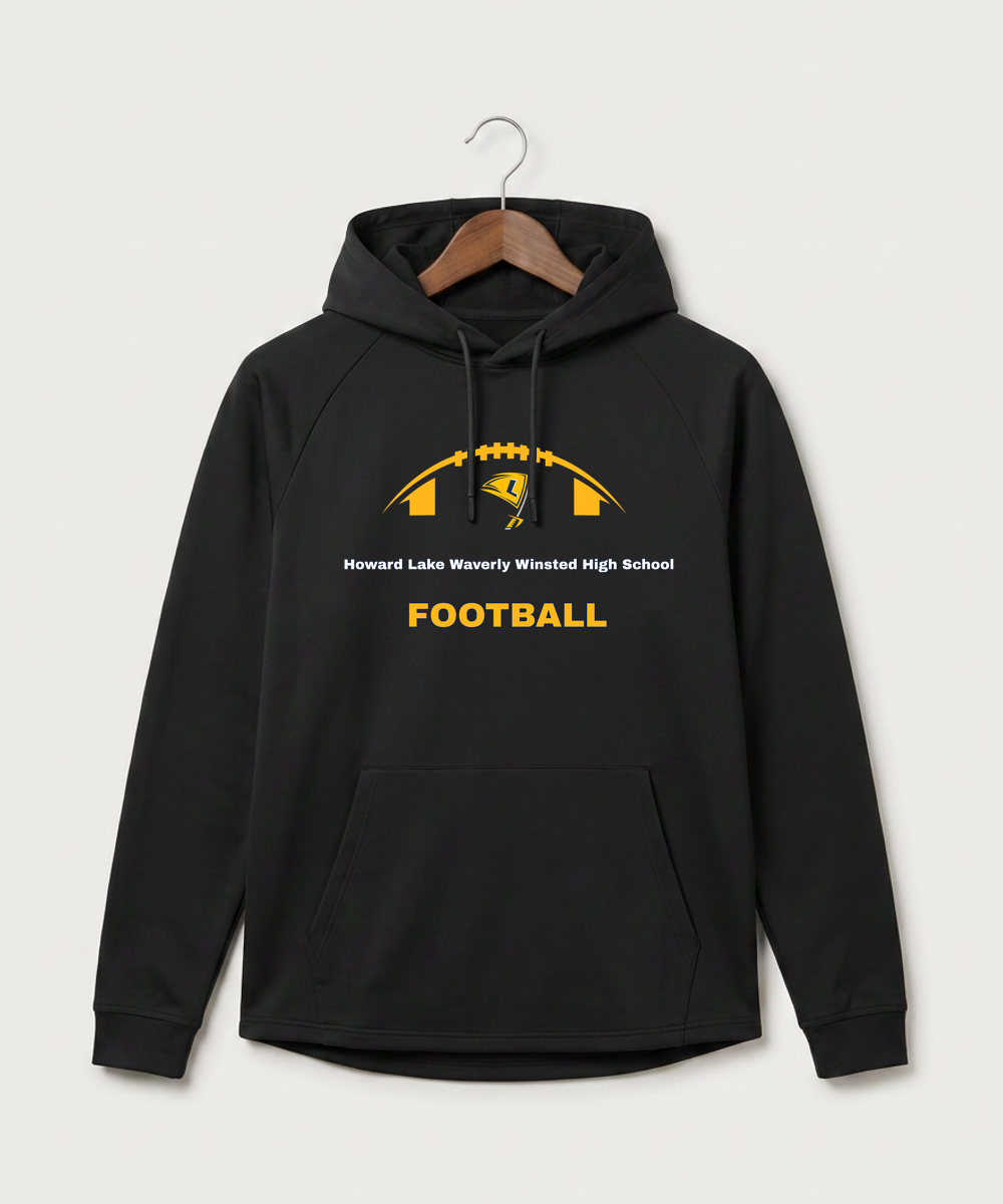 Howard Lake Waverly Winsted High School Football (Boys) - Black Hoodie - Full Front