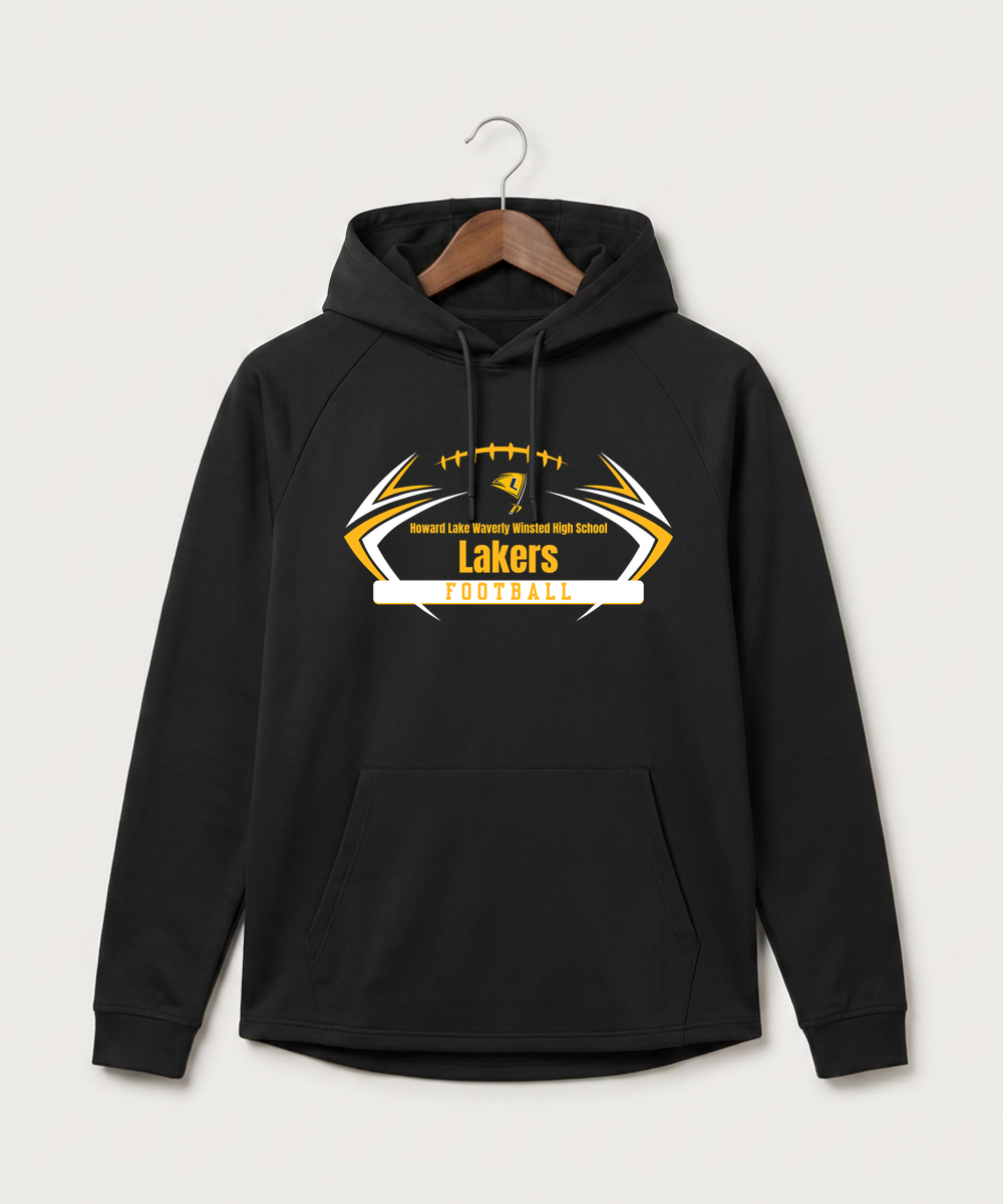 Howard Lake Waverly Winsted High School Football (Boys) - Black Hoodie - Full Front