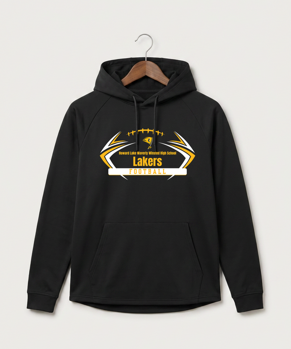 Howard Lake Waverly Winsted High School Football (Boys) - Black Hoodie - Full Front