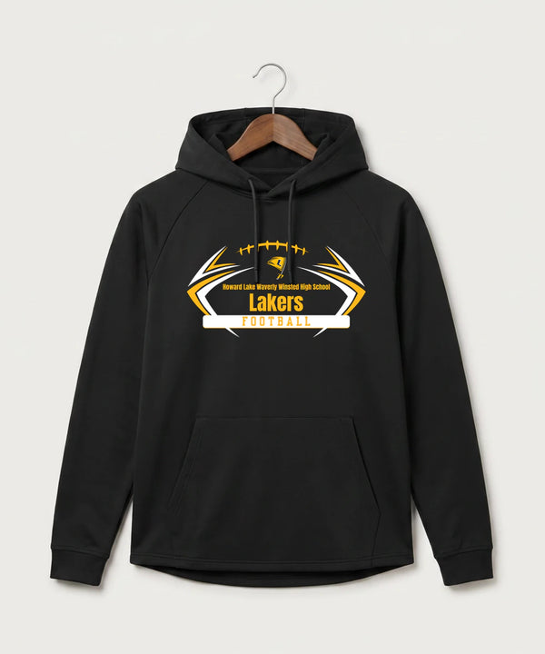 Howard Lake Waverly Winsted High School Football (Boys) - Black Hoodie - Full Front