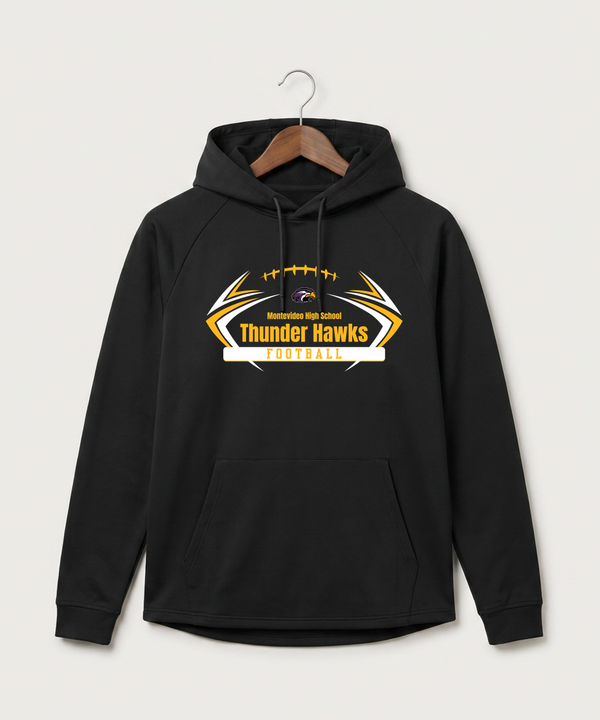 Montevideo High School Football (Boys) - Black Hoodie - Full Front