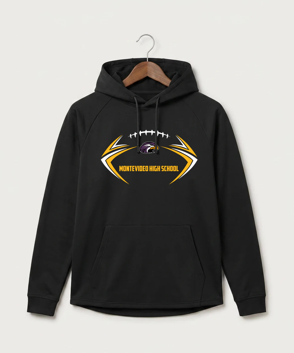 Montevideo High School Football (Boys) - Black Hoodie - Full Front