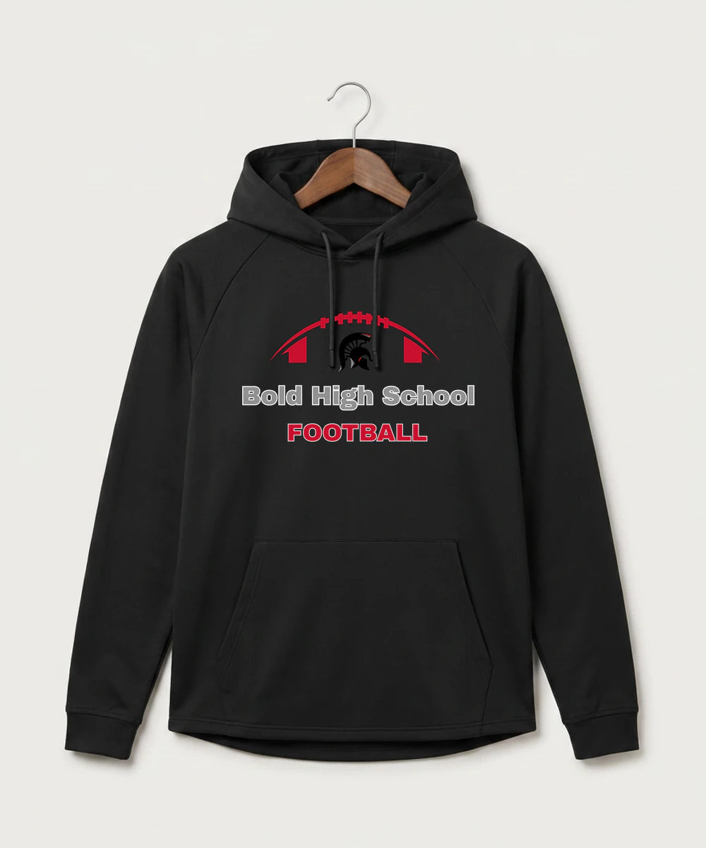 Bold High School Football (Boys) - Black Hoodie - Full Front