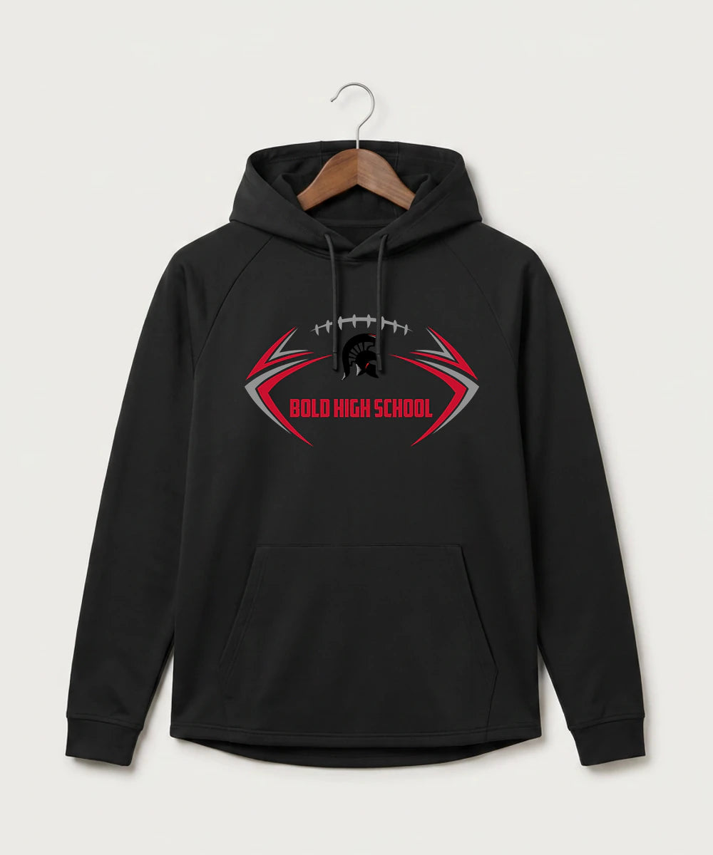 Bold High School Football (Boys) - Black Hoodie - Full Front