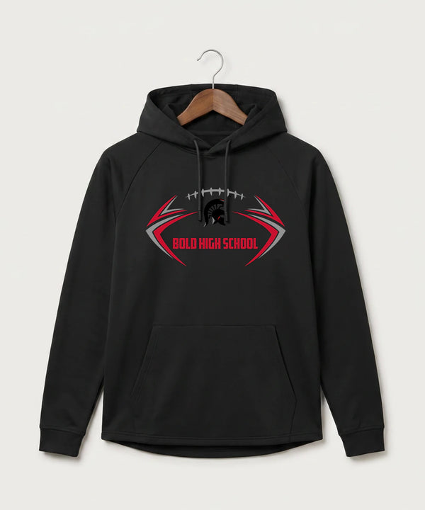 Bold High School Football (Boys) - Black Hoodie - Full Front