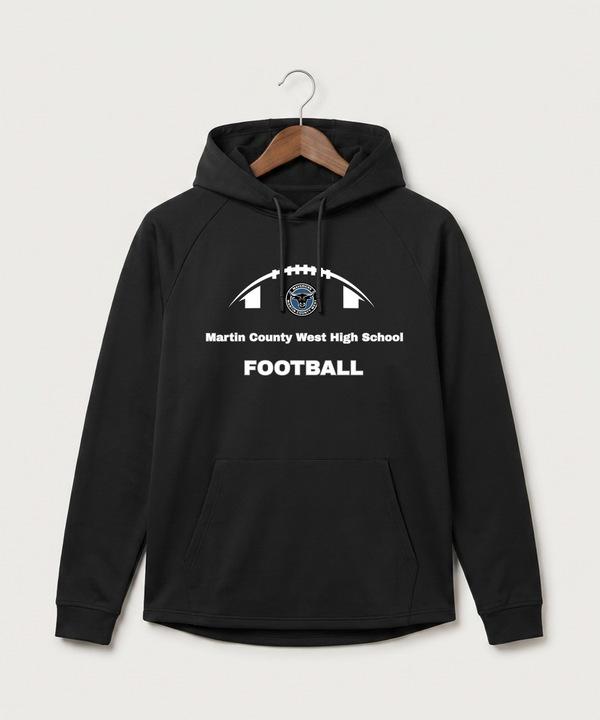 Martin County West High School Football (Boys) - Black Hoodie - Full Front